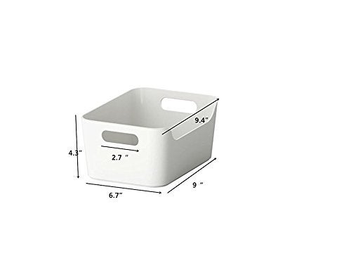 VARIERA Open Storage Box,Kitchen Cabinet and Pantry Storage Organizer Bin - Two Cut-Out Handles That Make 9.4 x 6.75 x 4.3 Inches (Black /White) - Image 3